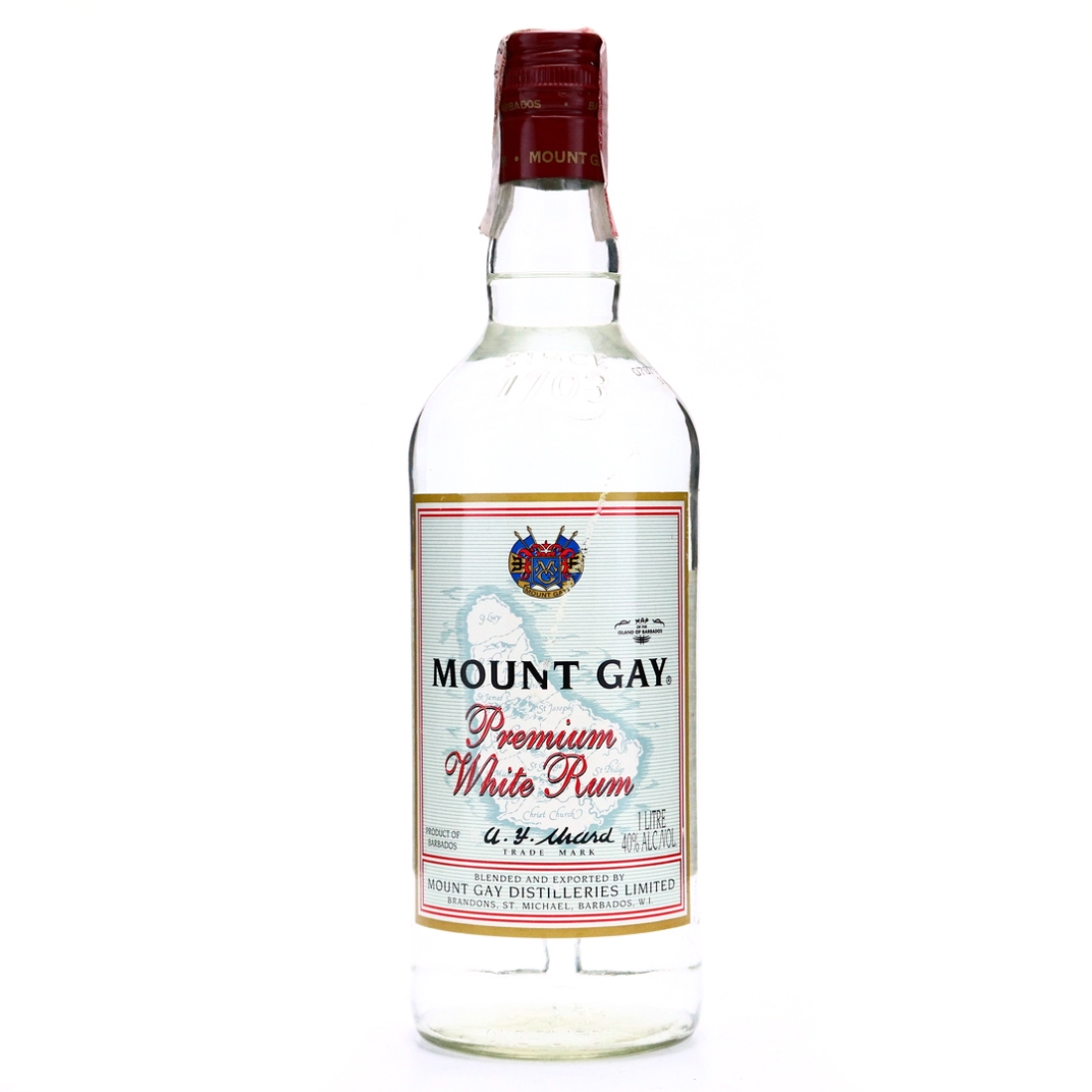 Mount Gay Premium White Rum 1 Litre 1980s