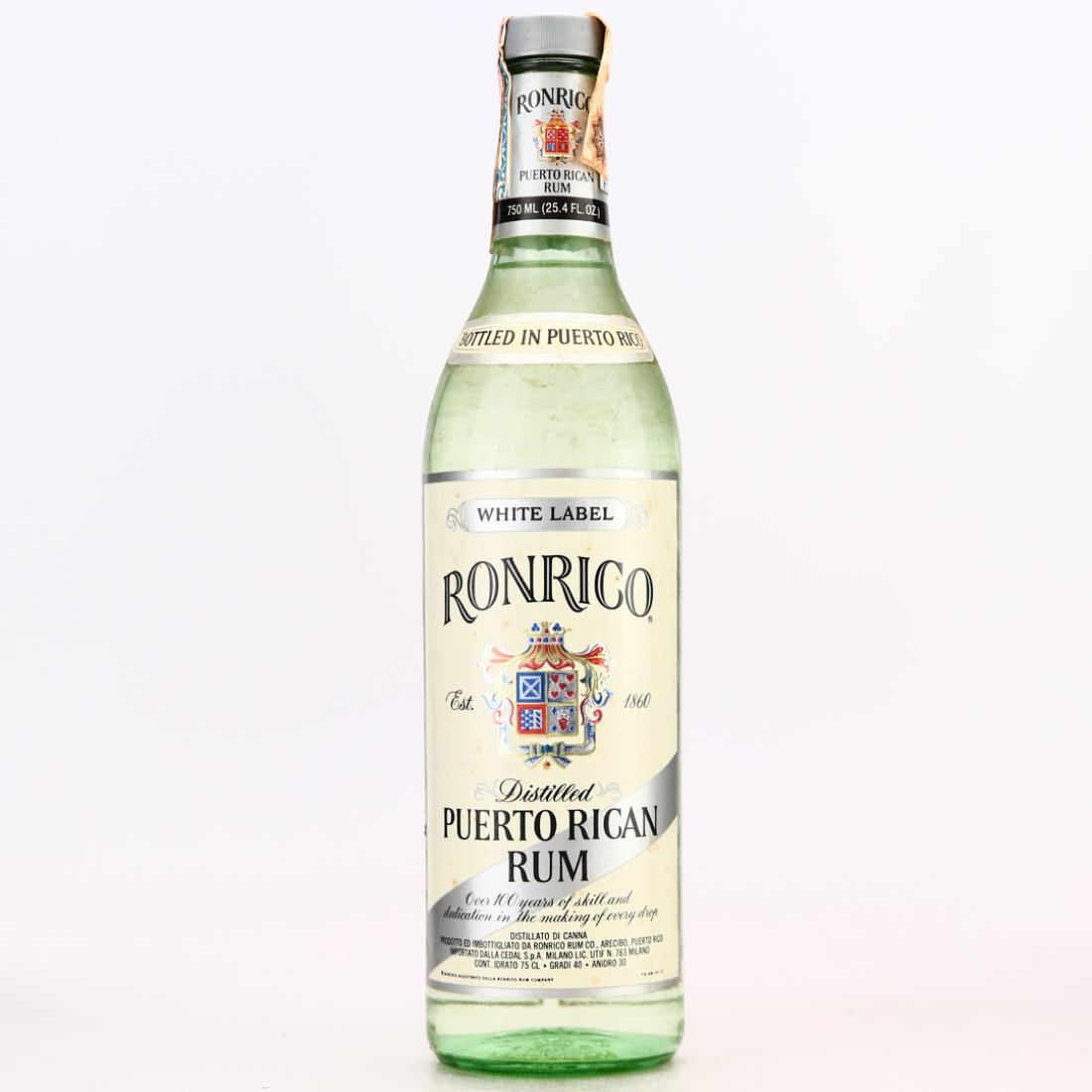 Ronrico White Label Puerto Rican Rum circa 1970s Rum | Rum Auctioneer
