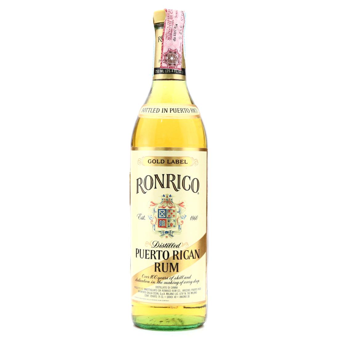 Ronrico Gold Label Puerto Rican Rum circa 1970s Rum | Rum Auctioneer