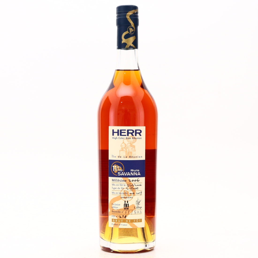 Savanna HERR 2006 Single Cognac Cask 11 Year Old #218 / Bar Lamp & Shinanoya