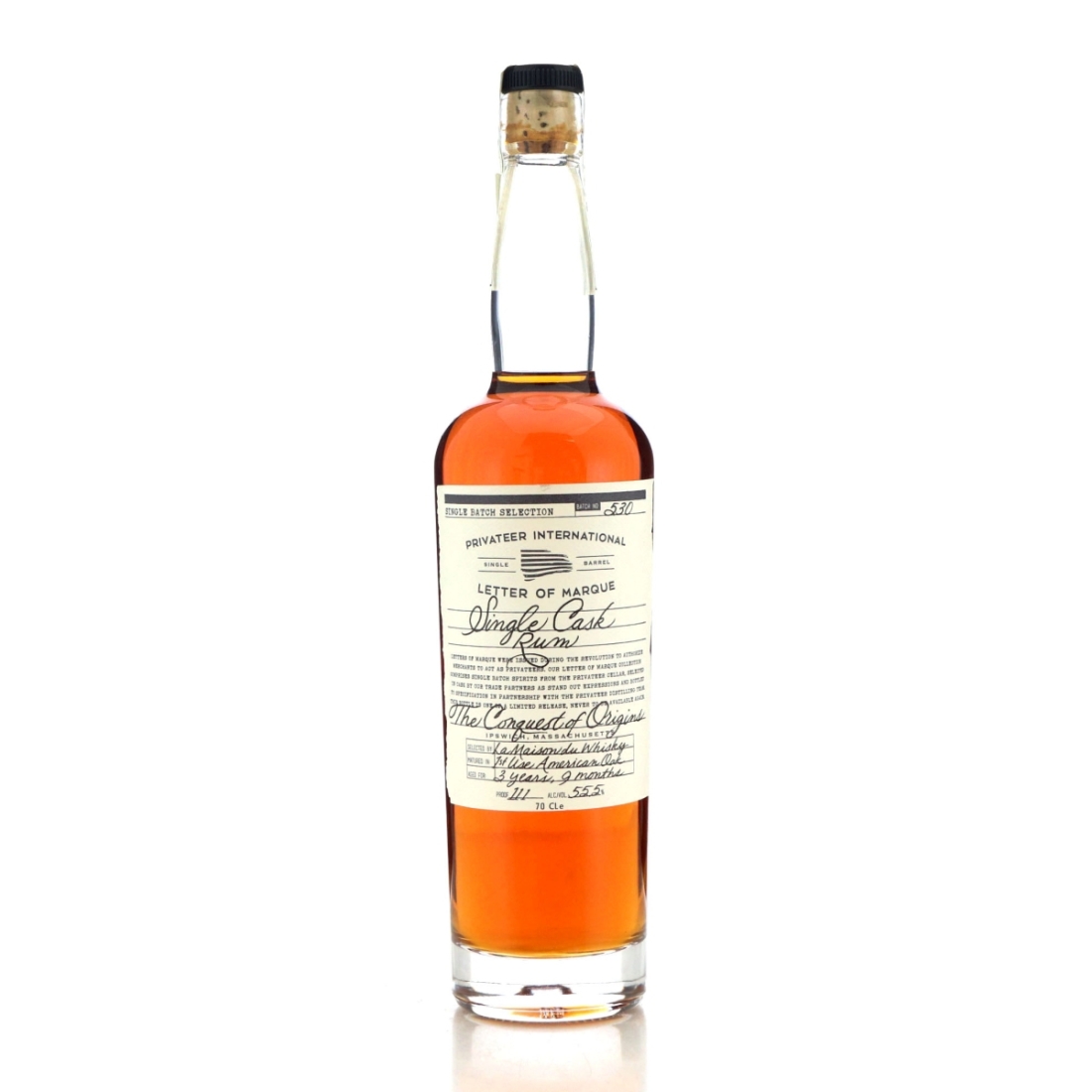 Image for Privateer Letter of Marque Batch No.530 Single Cask Rum 3 Year Old - The Conquest of Origins