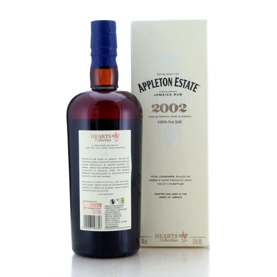 Image for Appleton Estate 2002 Hearts Collection 20 Year Old