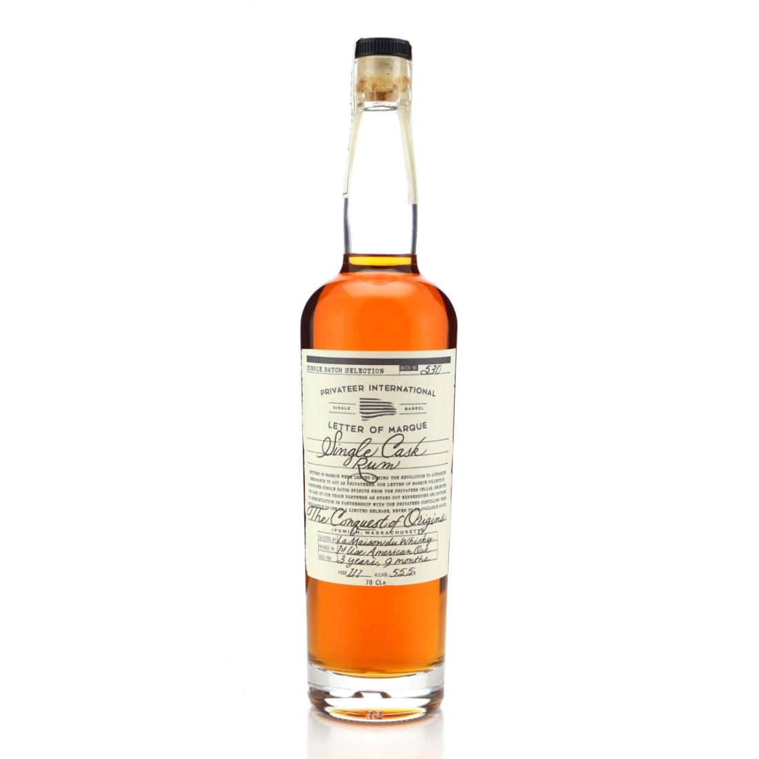Image for Privateer Letter of Marque Batch No.530 Single Cask Rum 3 Year Old - The Conquest of Origins
