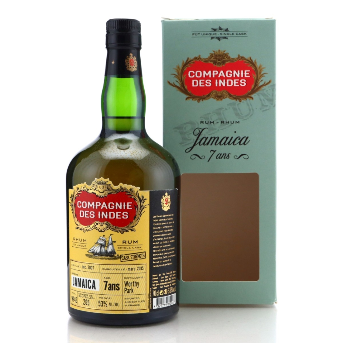 Image for Worthy Park 2007 Compagnie des Indes 7 Year Old Cask Strength