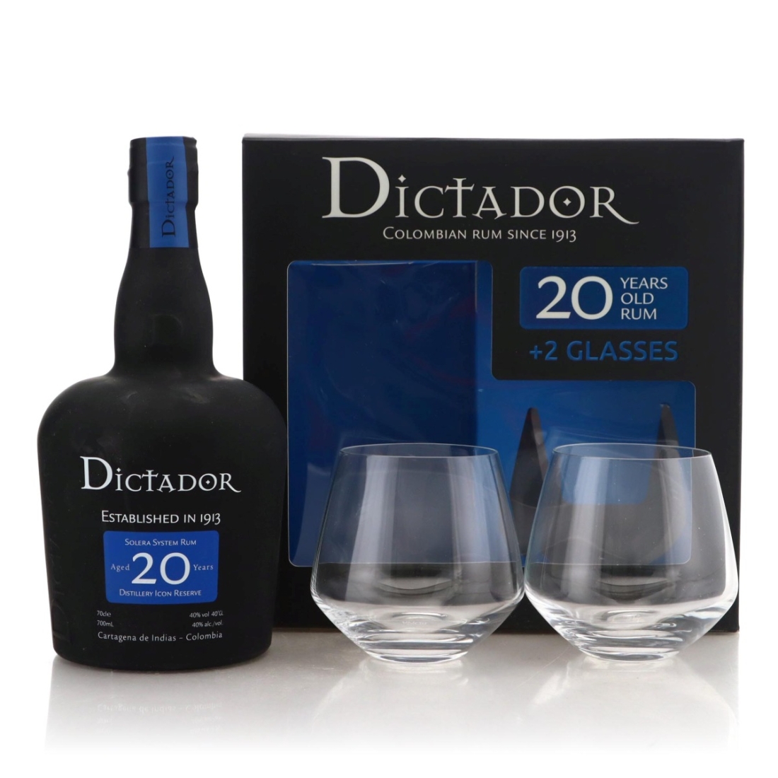 Image for Dictador 20 Year Old Solera System Rum Gift Set with Glasses