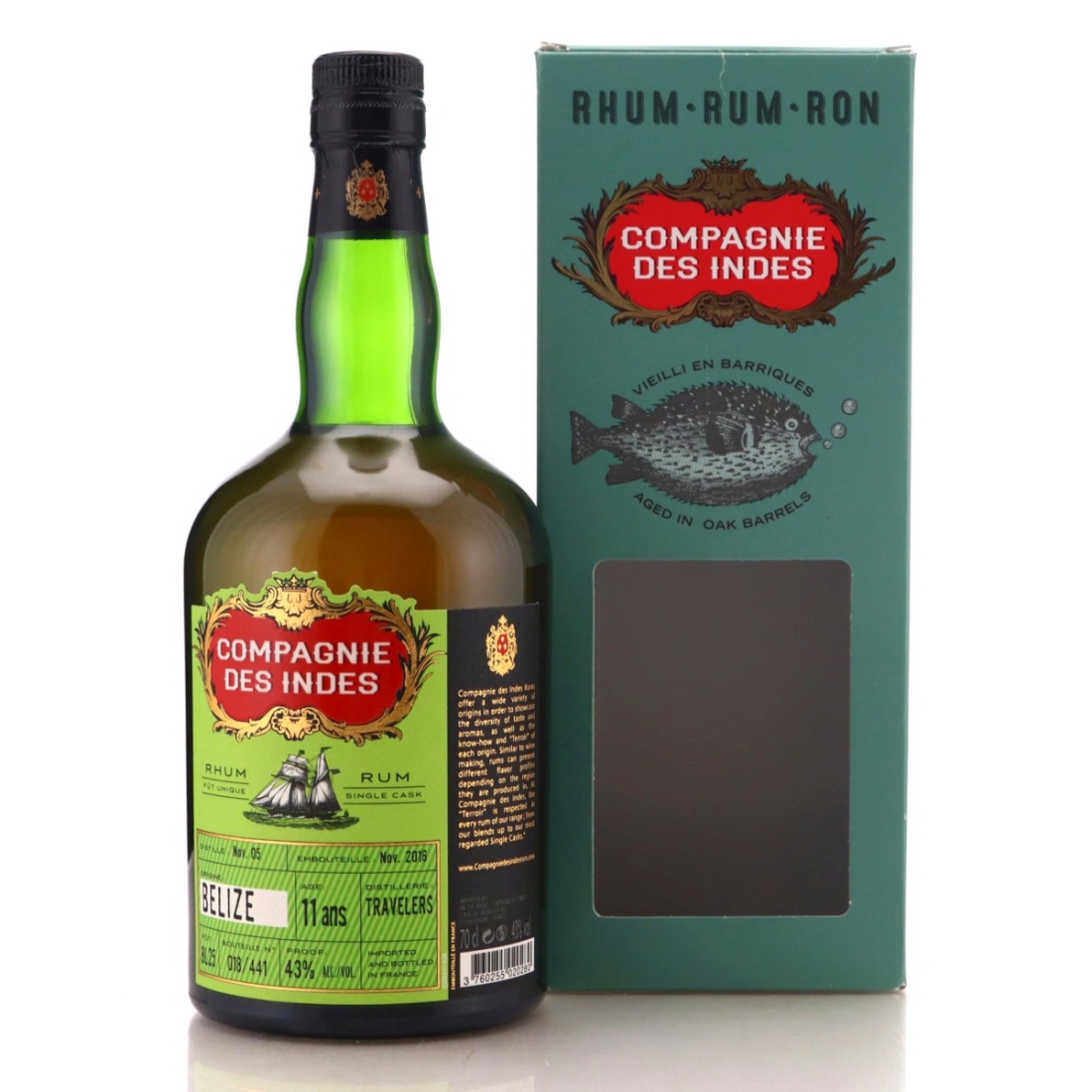 Image for Travellers 2005 Compagnie des Indes 11 Year Old Cask Strength