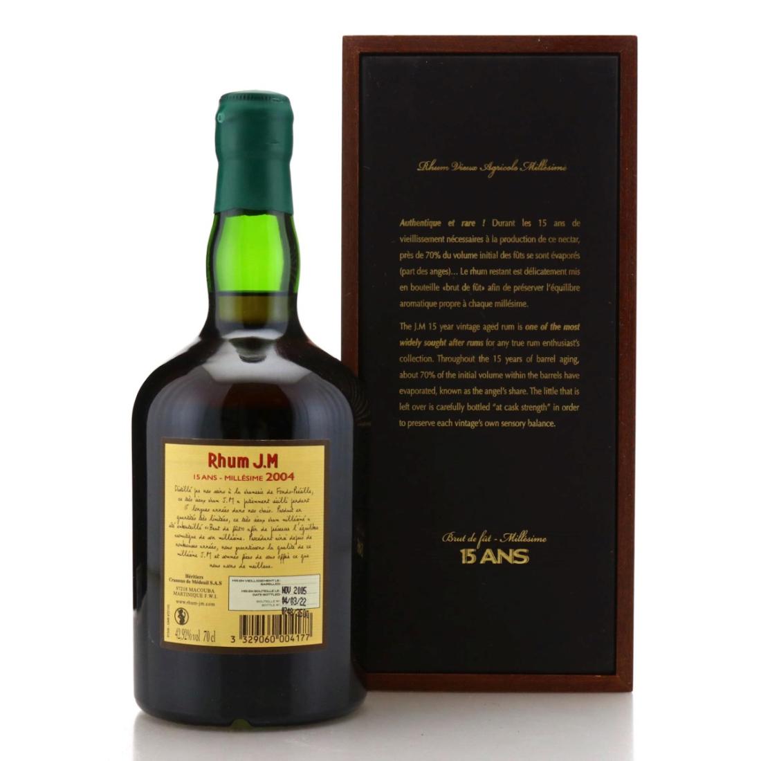 Image for Rhum J.M 2004 15 Year Old Rhum Vieux