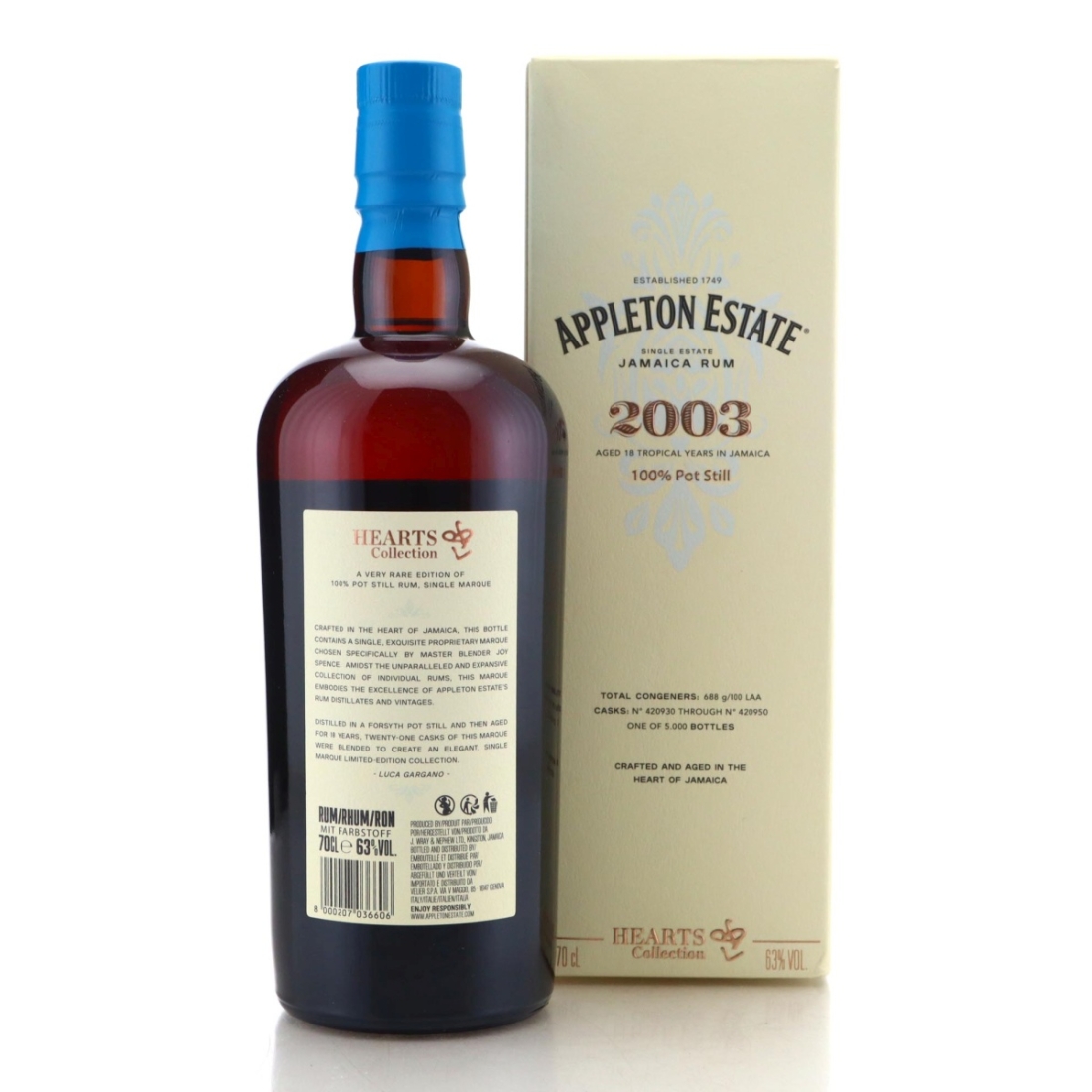 Image for Appleton Estate 2003 Hearts Collection 18 Year Old