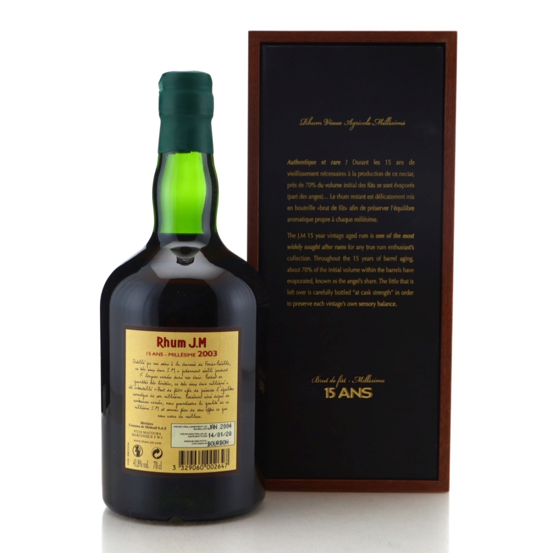Image for Rhum J.M 2003 15 Year Old Rhum Vieux