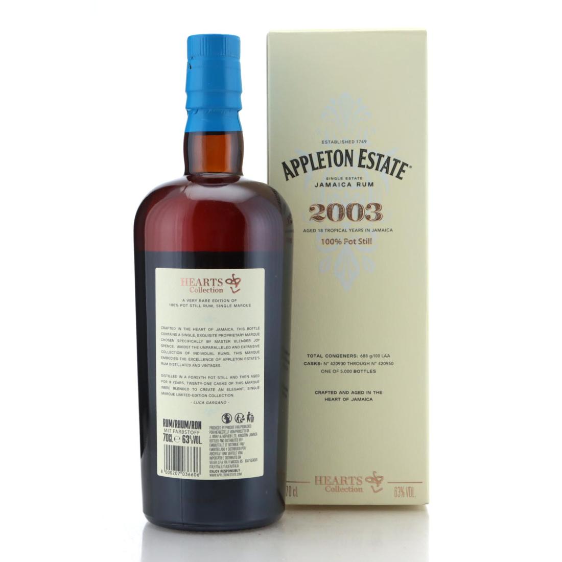 Image for Appleton Estate 2003 Hearts Collection 18 Year Old