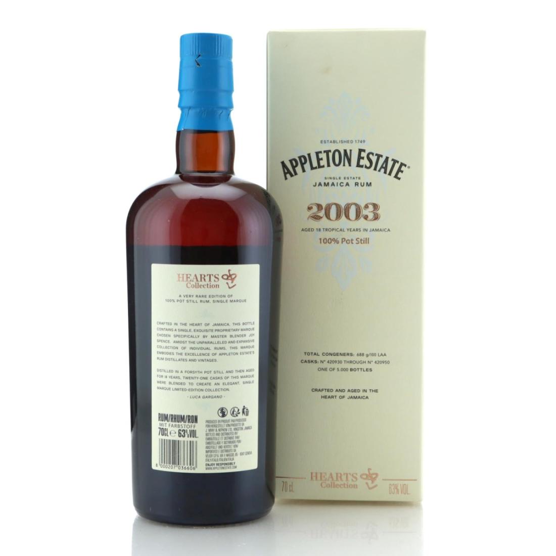 Image for Appleton Estate 2003 Hearts Collection 18 Year Old