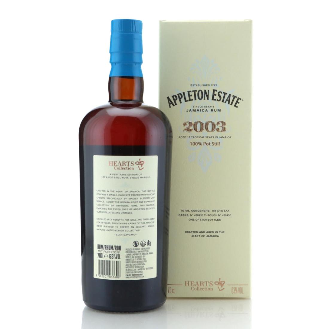 Image for Appleton Estate 2003 Hearts Collection 18 Year Old