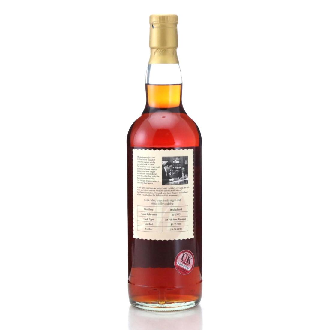 Image for Milroy's 1978 Vintage Cuban Reserve 45 Year Old