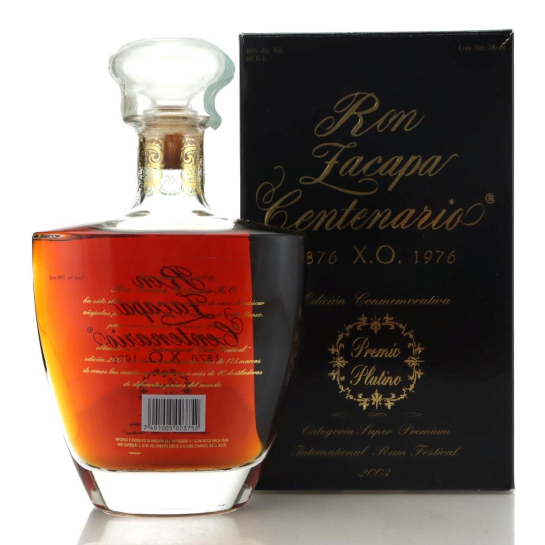 Image for Ron Zacapa Centenario XO Premio Platino Edicion Conmemorativa 2003