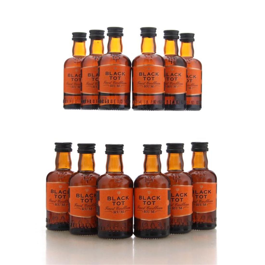 Black Tot Finest Caribbean Rum Miniature x 12