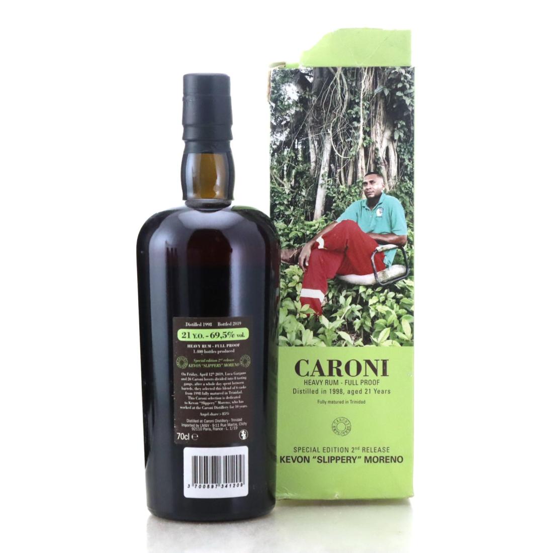 Image for the Caroni 1998 Full Proof 21 Year Old Heavy - Kevon 'Slippery' Moreno