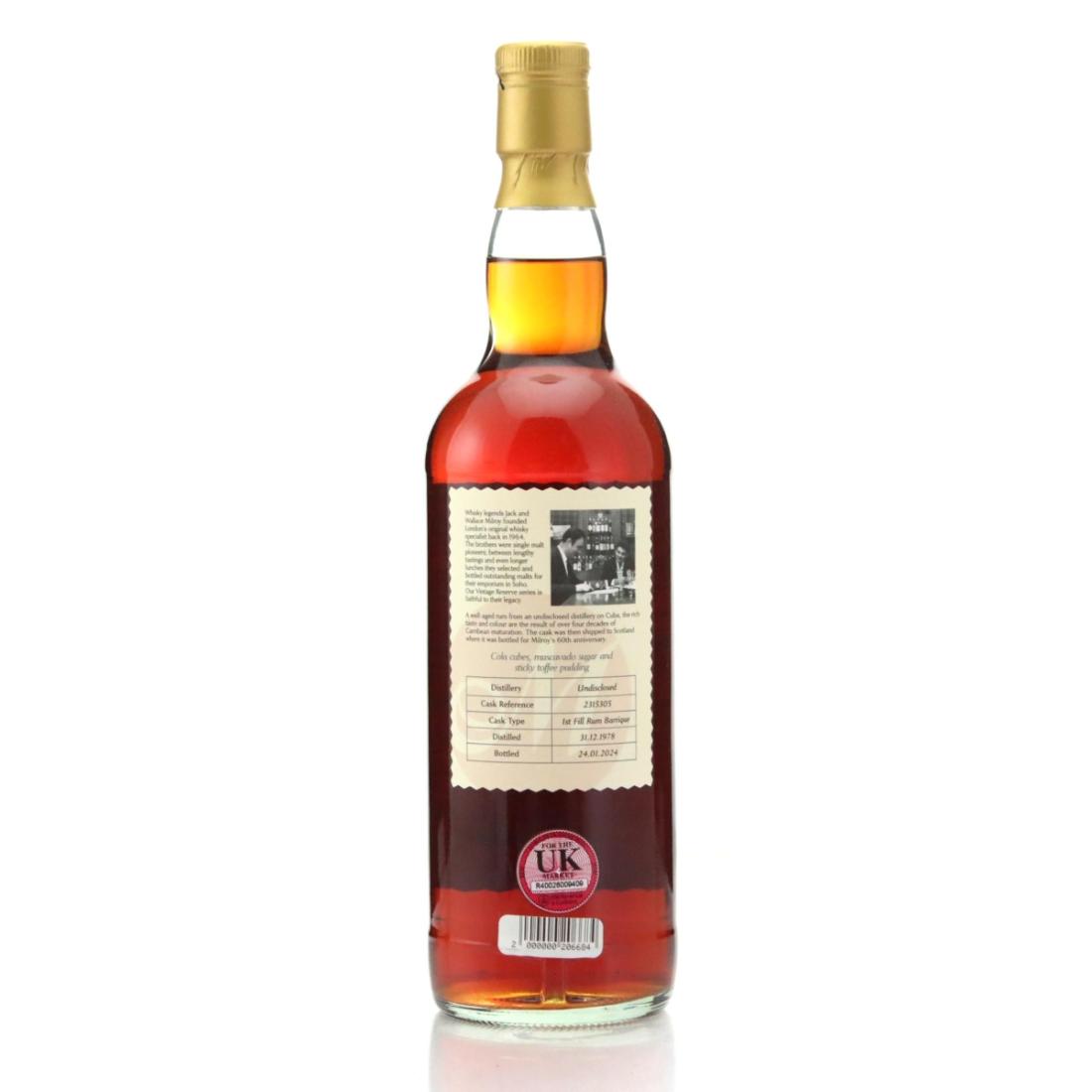 Image for Milroy's 1978 Vintage Cuban Reserve 45 Year Old