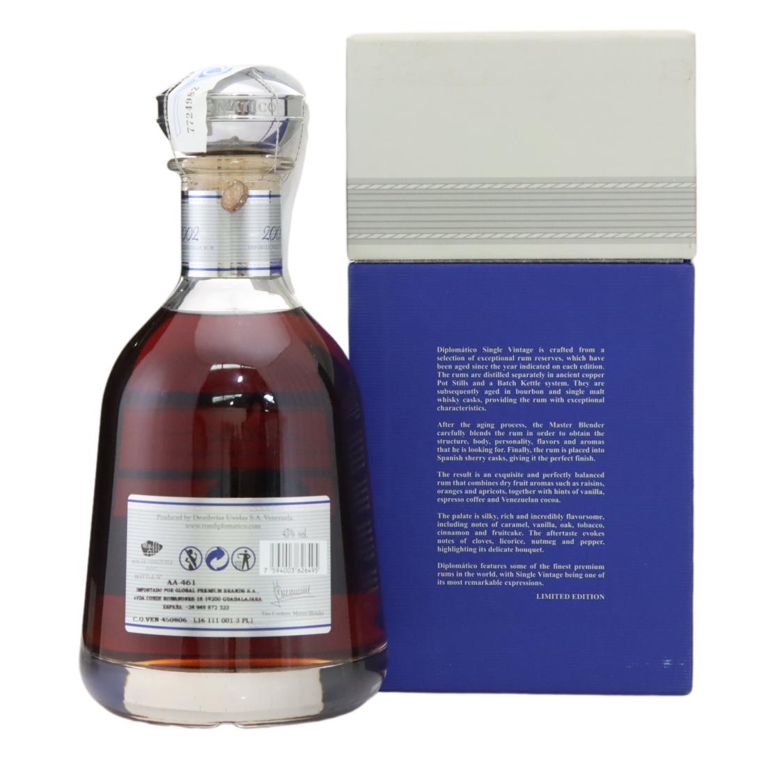 Diplomático 2002 Single Vintage