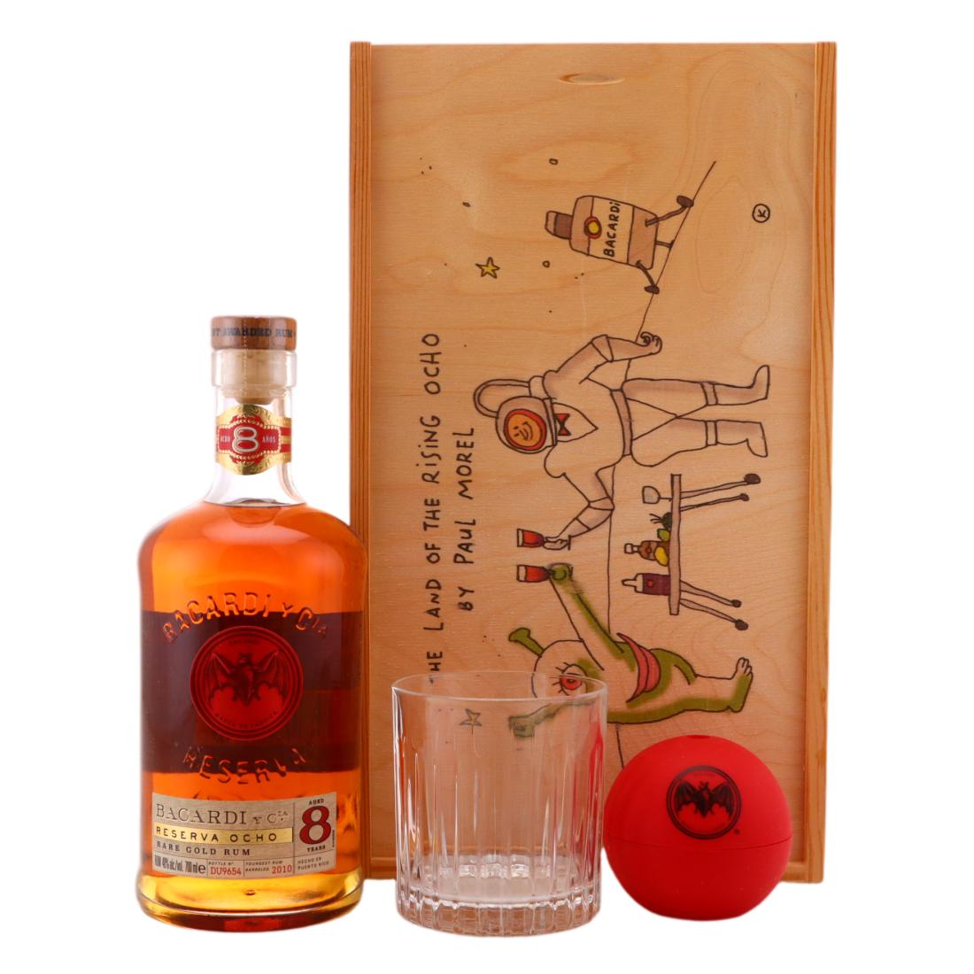 Bacardi Reserva Ocho 8 Year Old Paul Morel Gift Pack