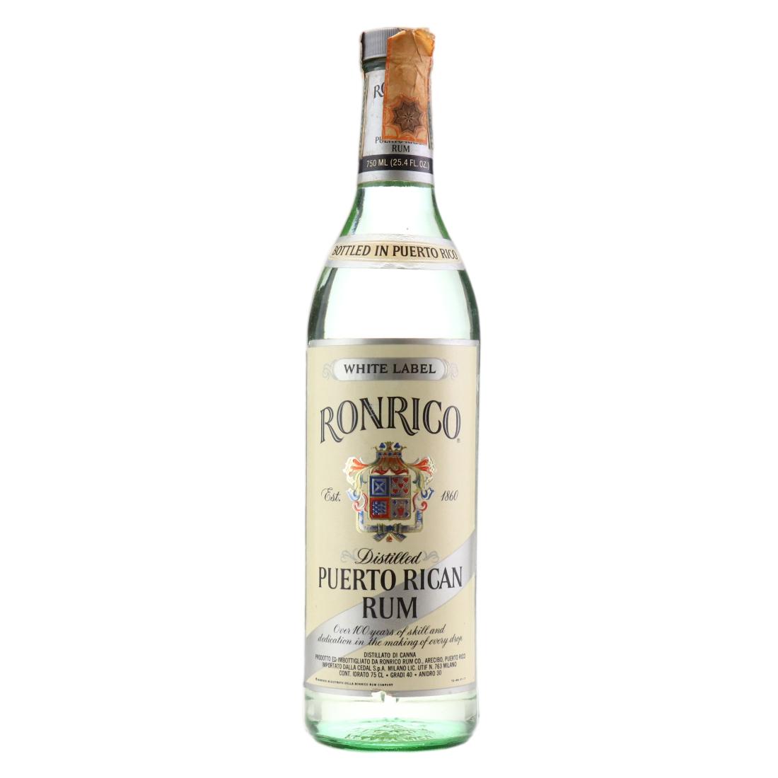Ronrico White Label Puerto Rican Rum circa 1970s