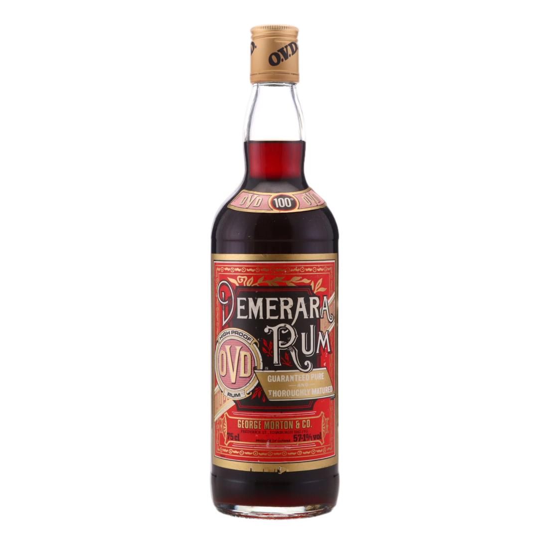 George Morton OVD Old Vatted Demerara Rum 100 Proof 1980s