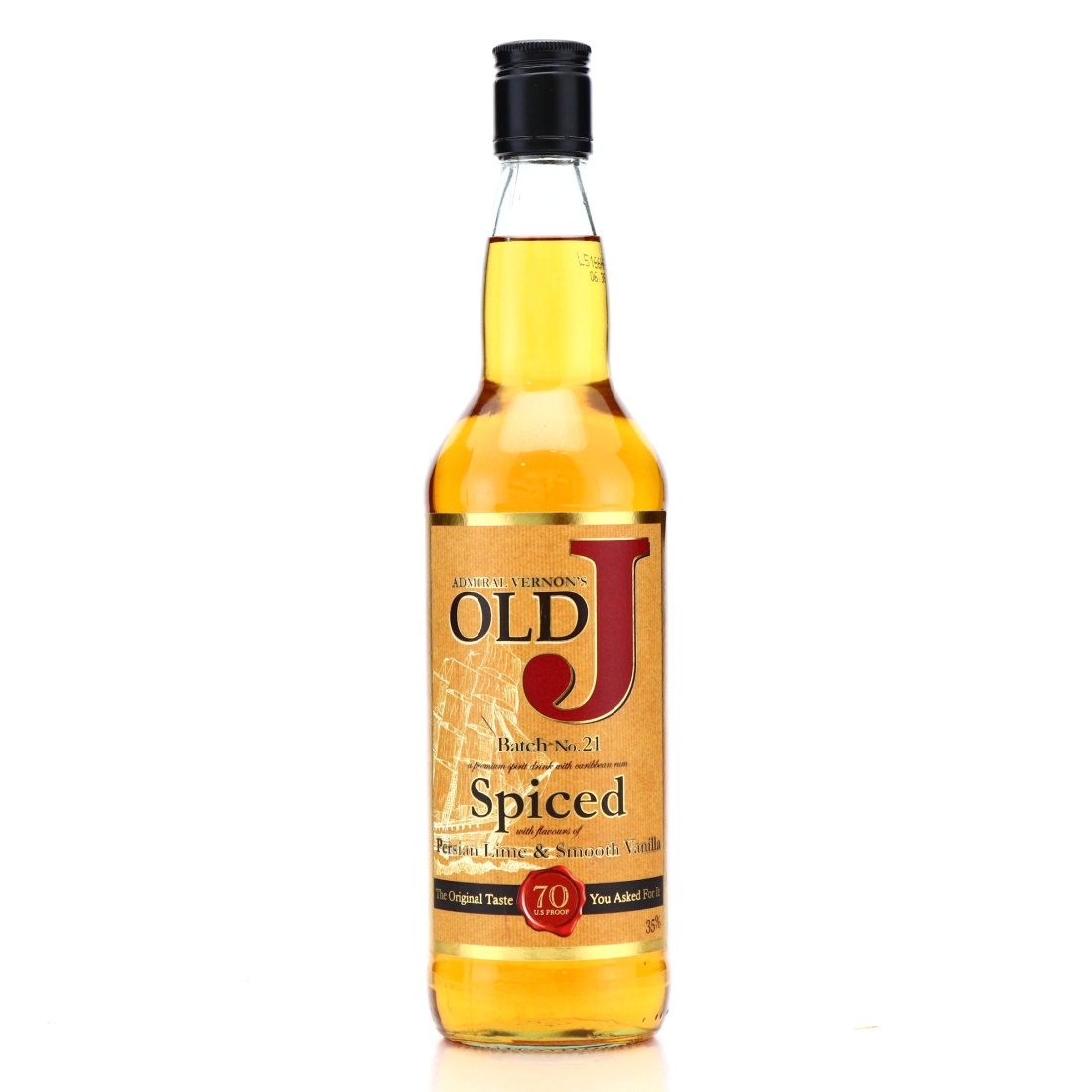 Admiral Vernon's Old J Batch No.21 Spiced 70 Proof