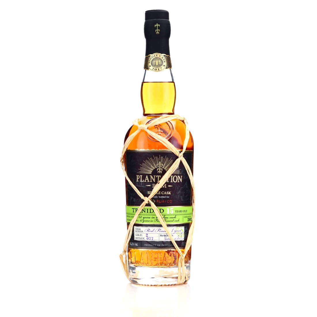 Trinidad Rum 2002 Plantation 15 Year Old Single Red Pineau Cask Finish #2 / Rum&Co