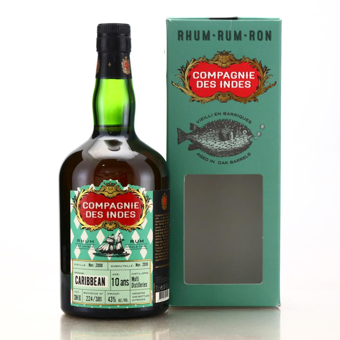 Caribbean Rum 2008 Compagnie des Indes 10 Year Old