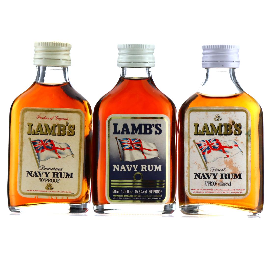 Lamb's Navy Rum Miniature x 3 1970s-80s