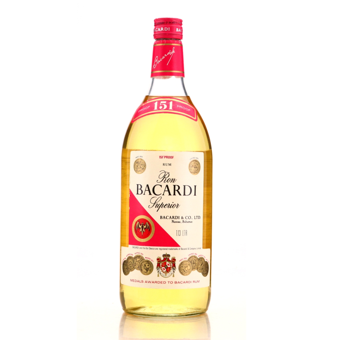 Bacardi Superior 151 Proof 1.13 Litre circa early-1960s