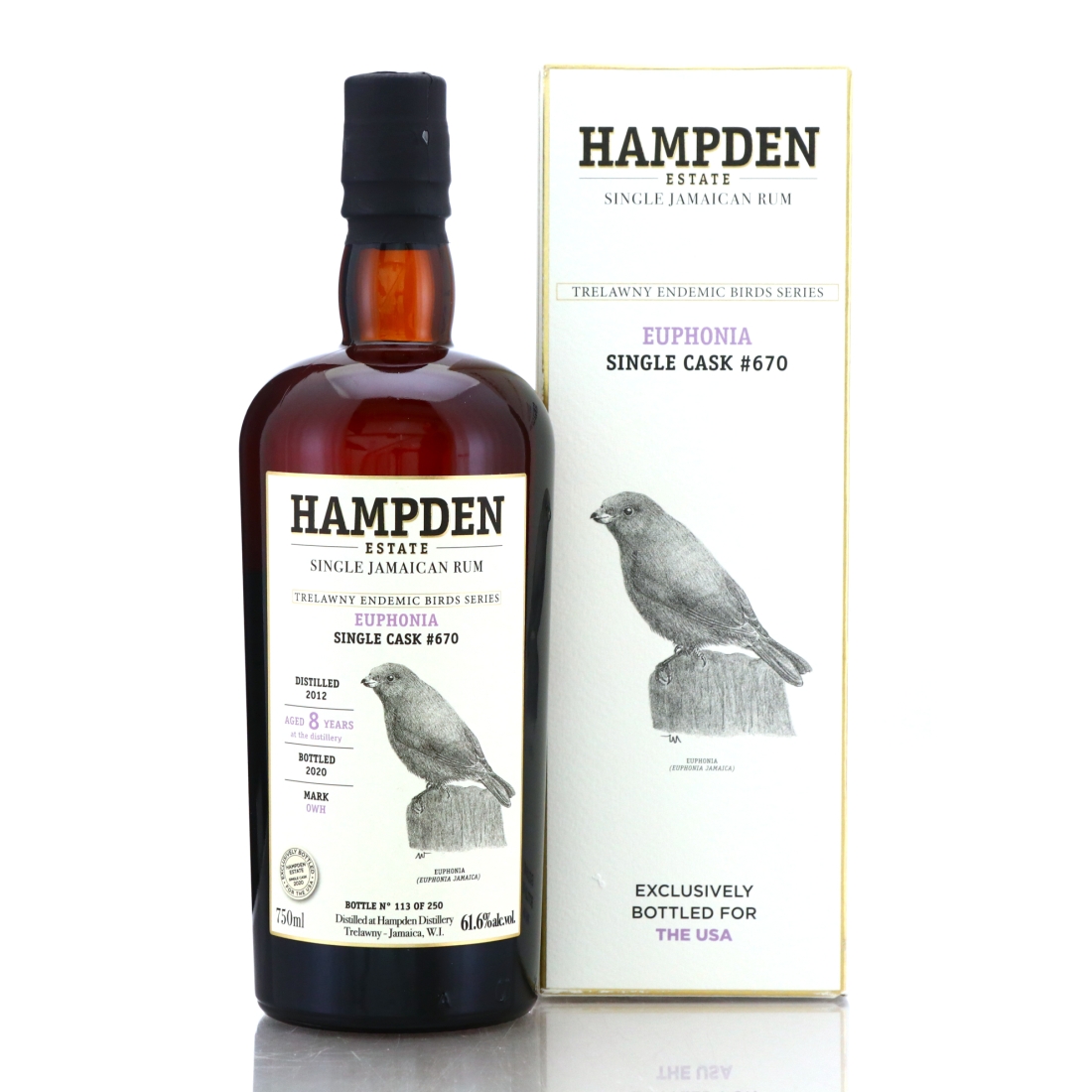 Image for Hampden OWH 2012 Single Cask 8 Year Old  #670 75cl  - Trelawny Endemic Birds