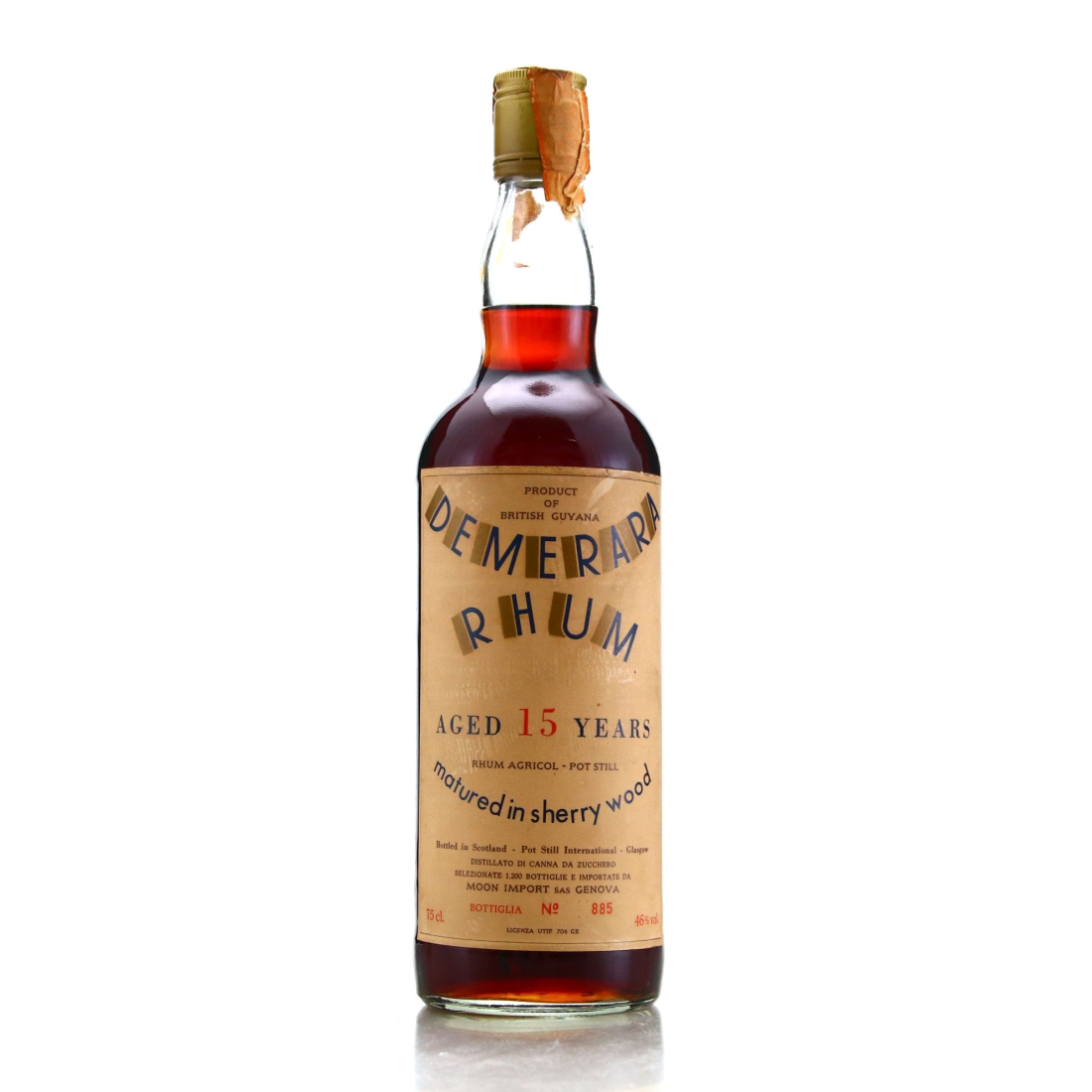 Demerara Rum 15 Year Old Moon Import Sherry Wood 1980s