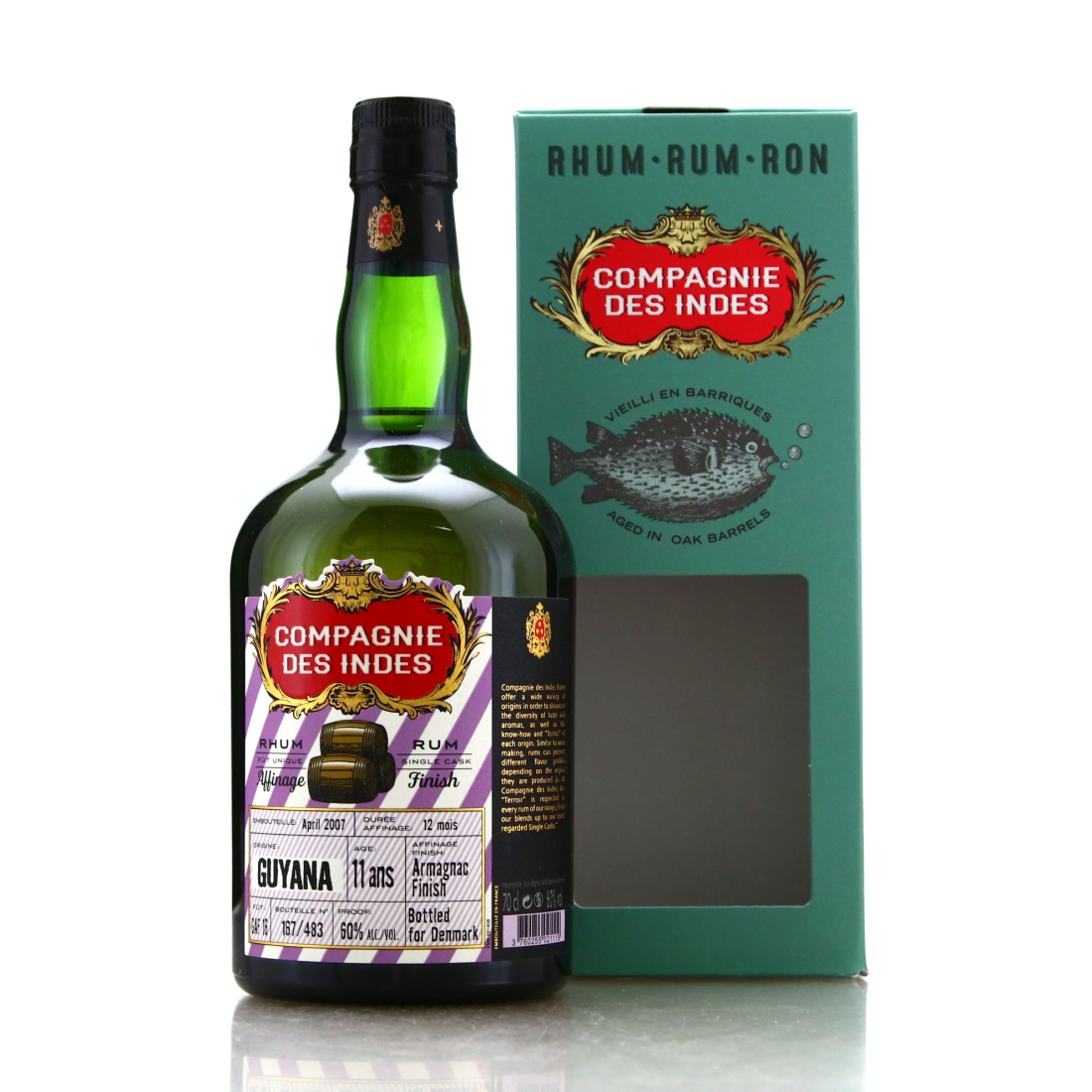 Guyana Rum 2007 Compagnie des Indes 11 Year Old Armagnac Finish / Denmark