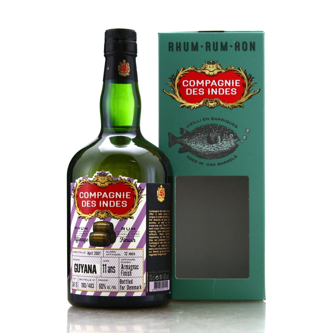 Guyana Rum 2007 Compagnie des Indes 14 Year Old Armagnac Finish / Denmark