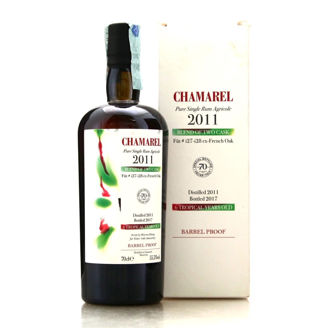 Chamarel 2011 Velier 6 Year Old Two Cask Blend / Warren Khong 70th Anniversary​