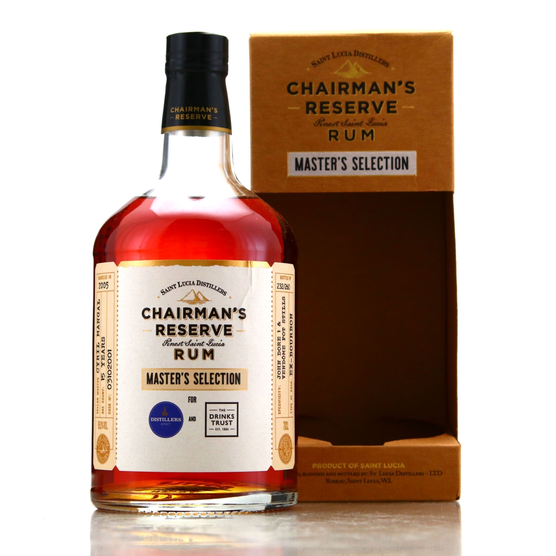 Chairman's Reserve 2005 Pot Still Single Cask 15 Year Old / Distillers Direct & Drinks Trust