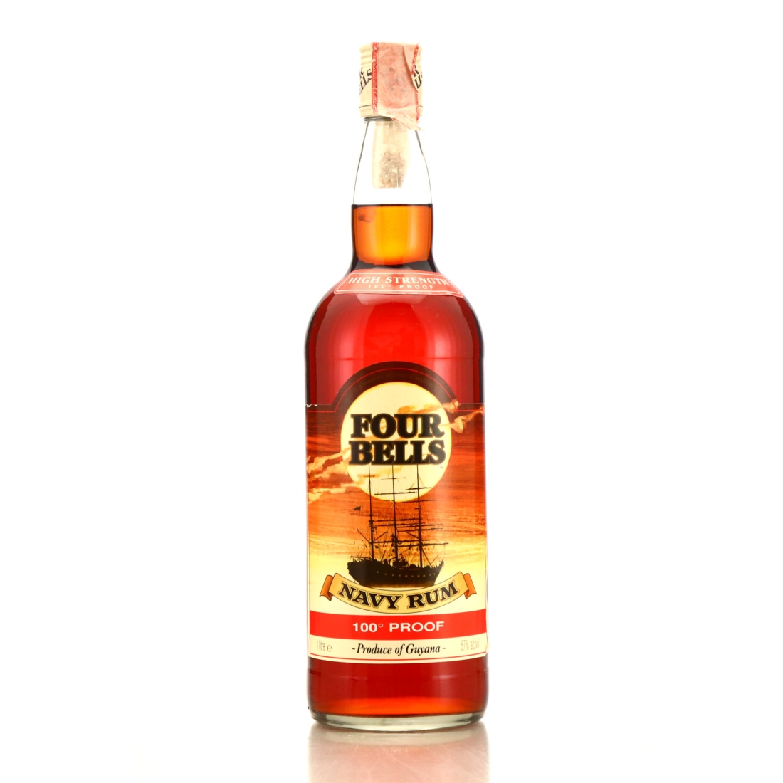 Four Bells 100 Proof Navy Rum 1 Litre