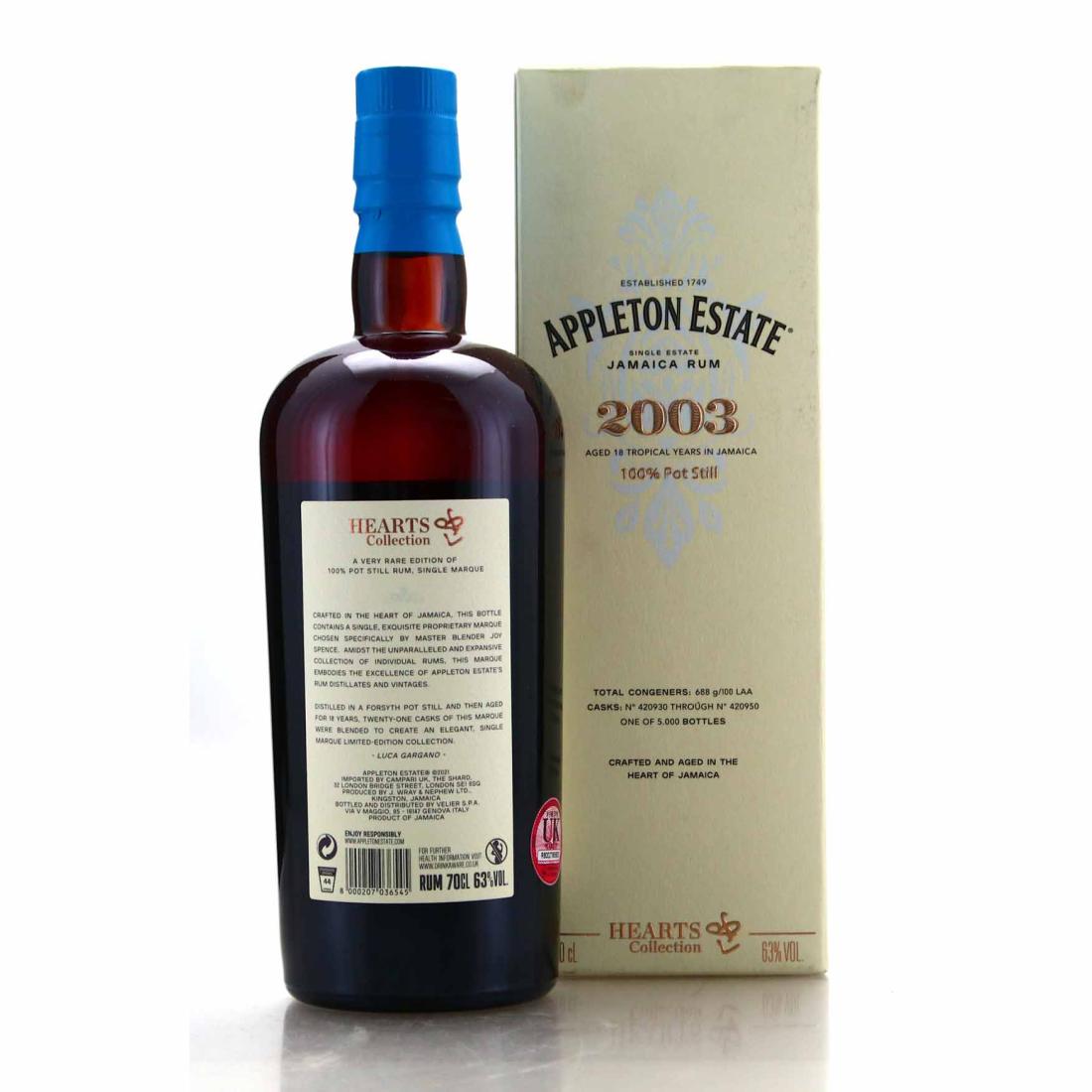 Image for Appleton Estate 2003 Hearts Collection 18 Year Old
