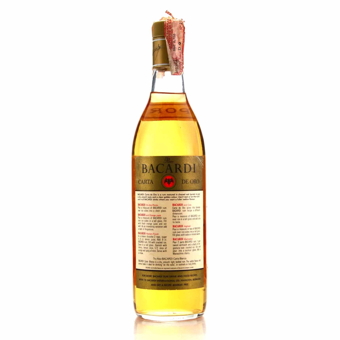 Image for Bacardi Superior Carta de Oro