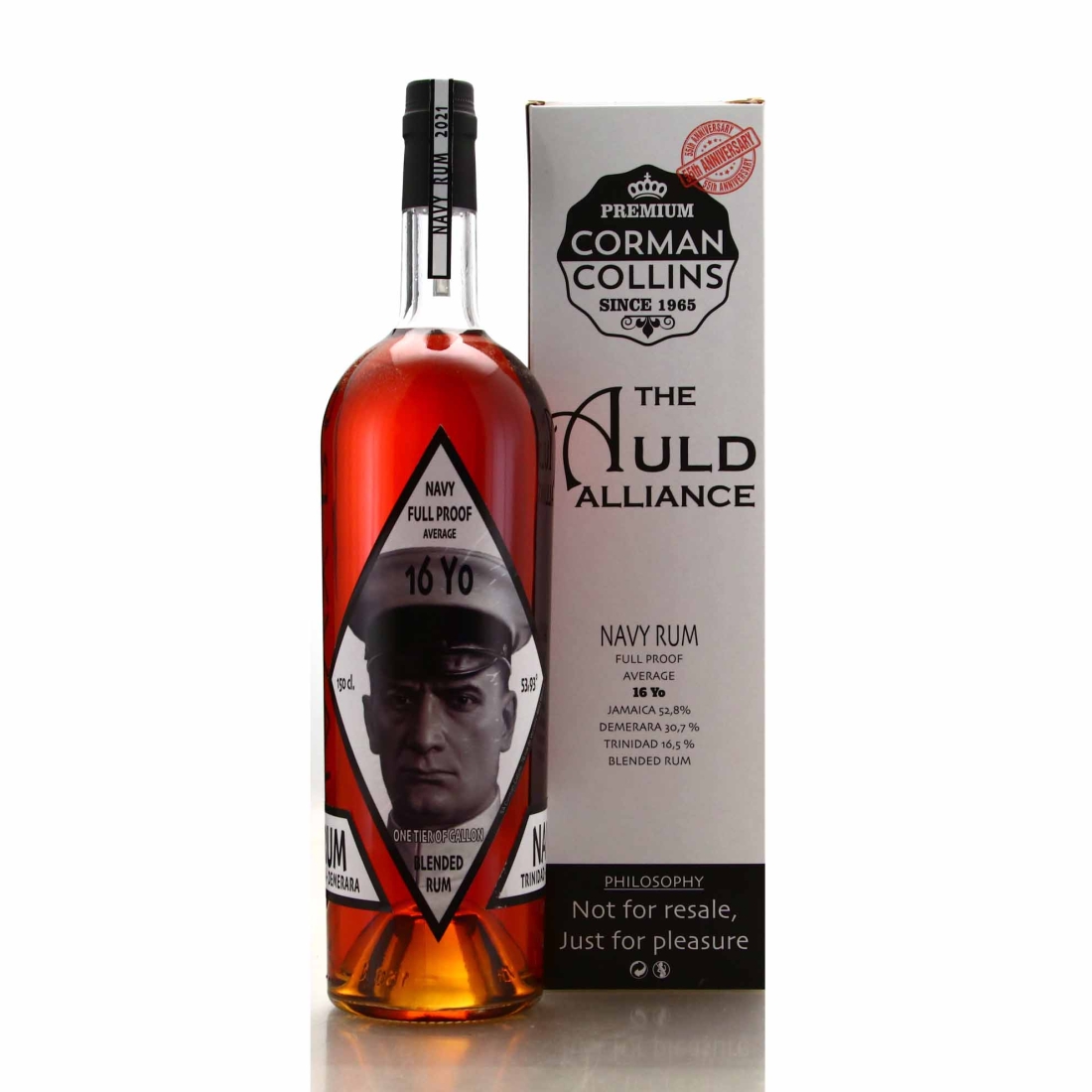 Corman Collins 16 Year Old Full Proof Blended Navy Rum 1.5 Litre / The Auld Alliance