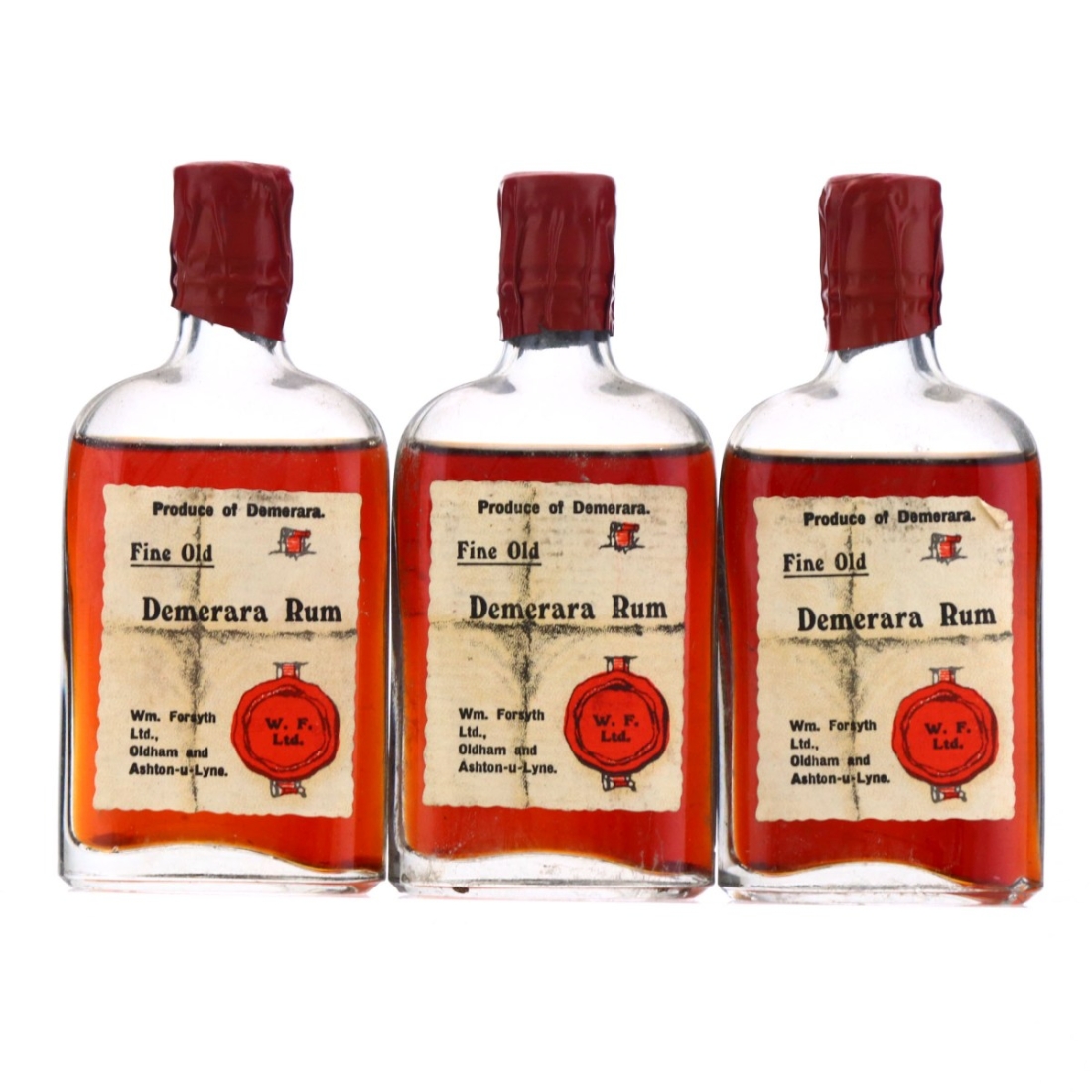 William Forsyth Fine Old Demerara Rum 3 x Miniature 1930s
