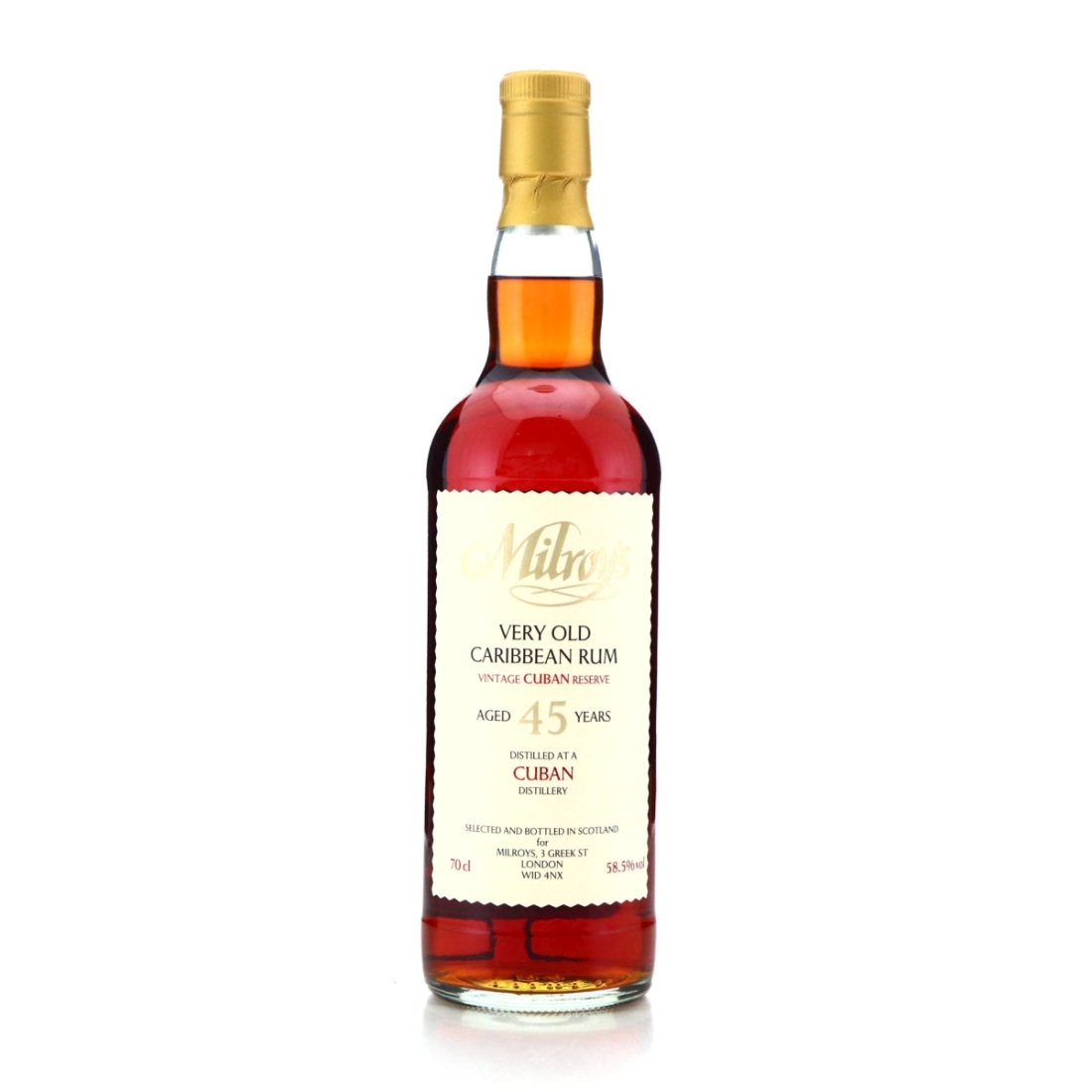 Cuba Rum 1978 Milroy's 45 Year Old