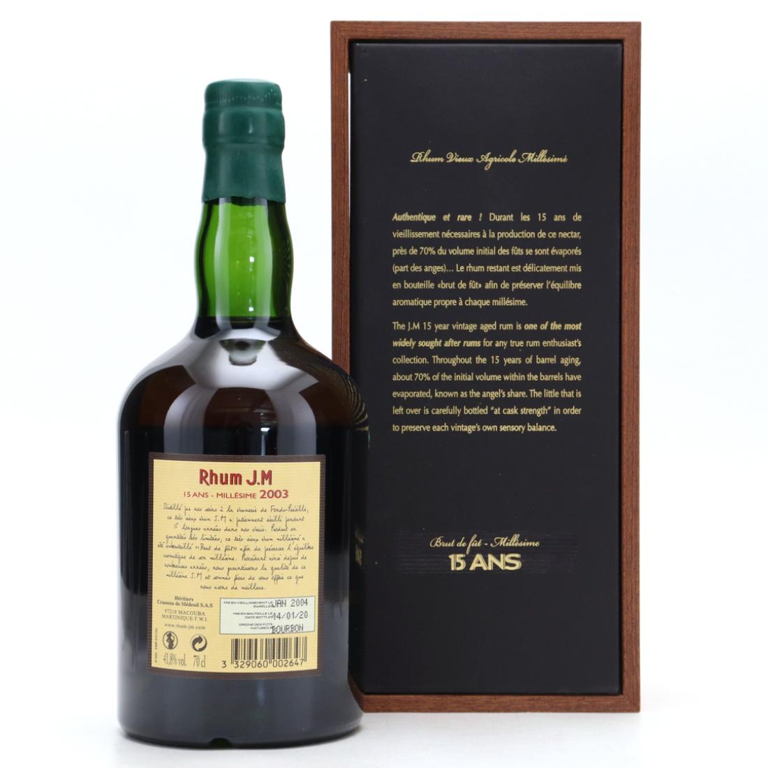 Image for Rhum J.M 2003 15 Year Old Rhum Vieux