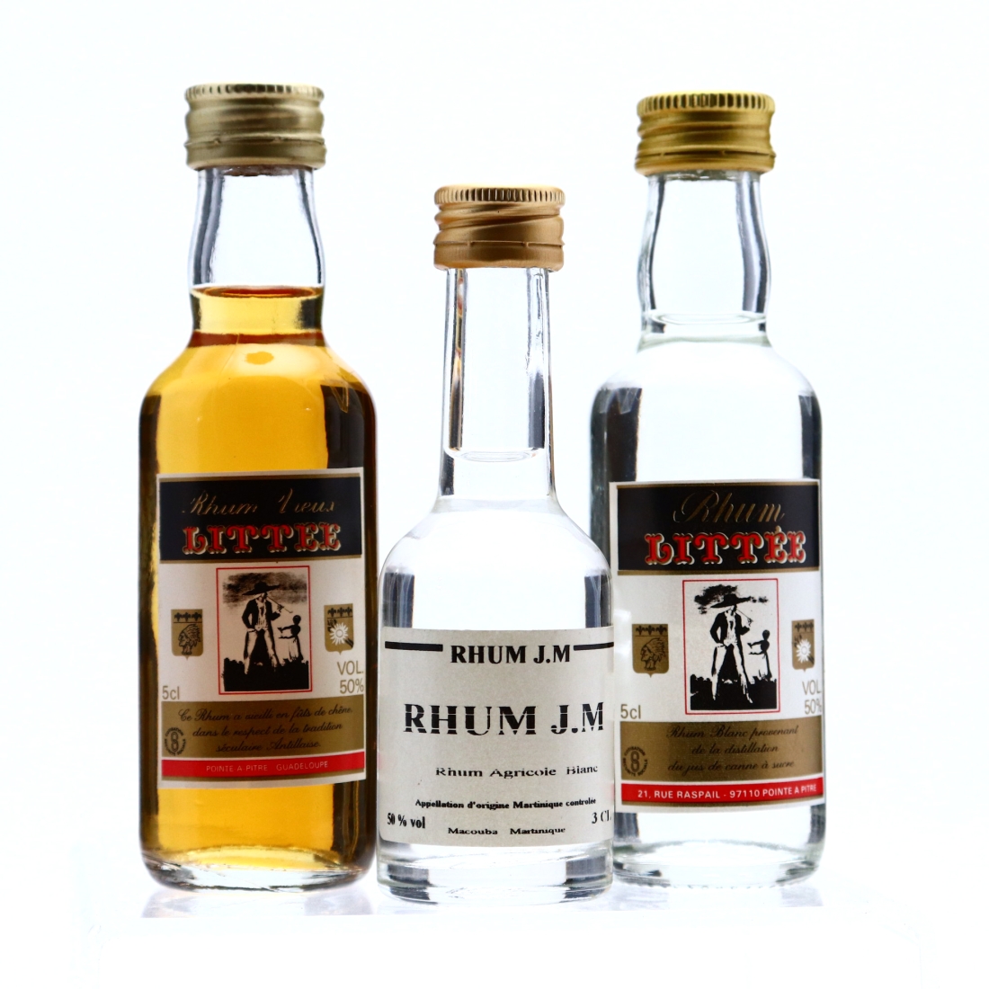 Rhum J.M & Littee Miniatures x 3