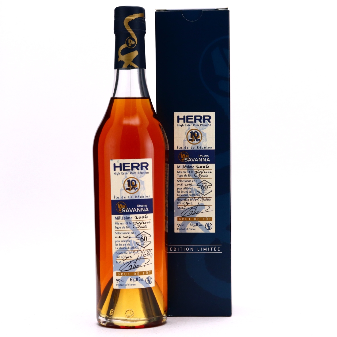 Savanna HERR 2006 Single Cognac Cask 10 Year Old #502 50cl / LMDW 60th Anniversary
