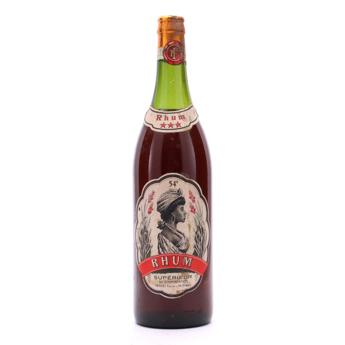 Fraioli 3 Star Rhum Superieur 1 Litre circa 1950s