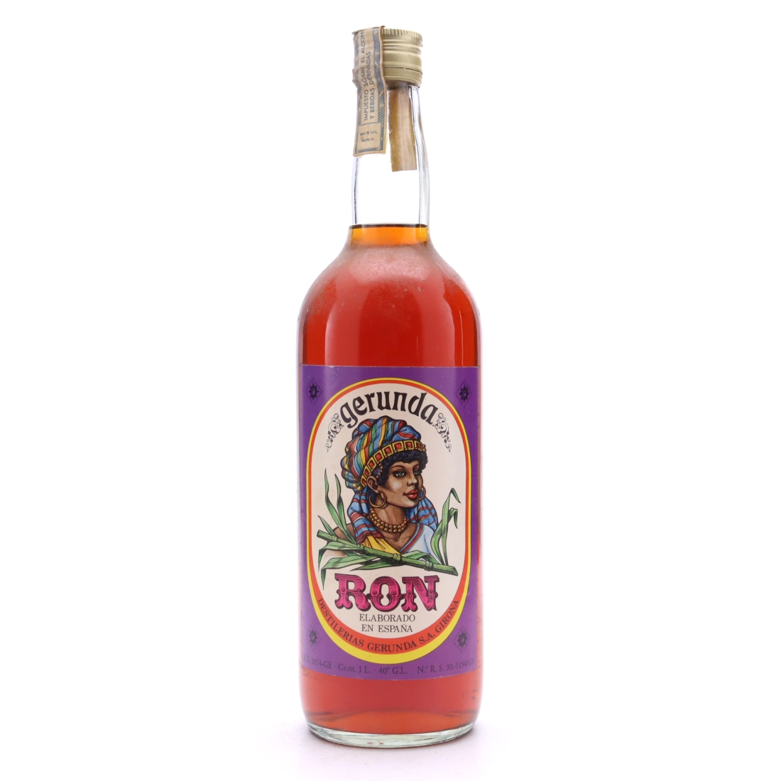 Gerunda Ron Elaborado En Espana 1980s 1 Litre
