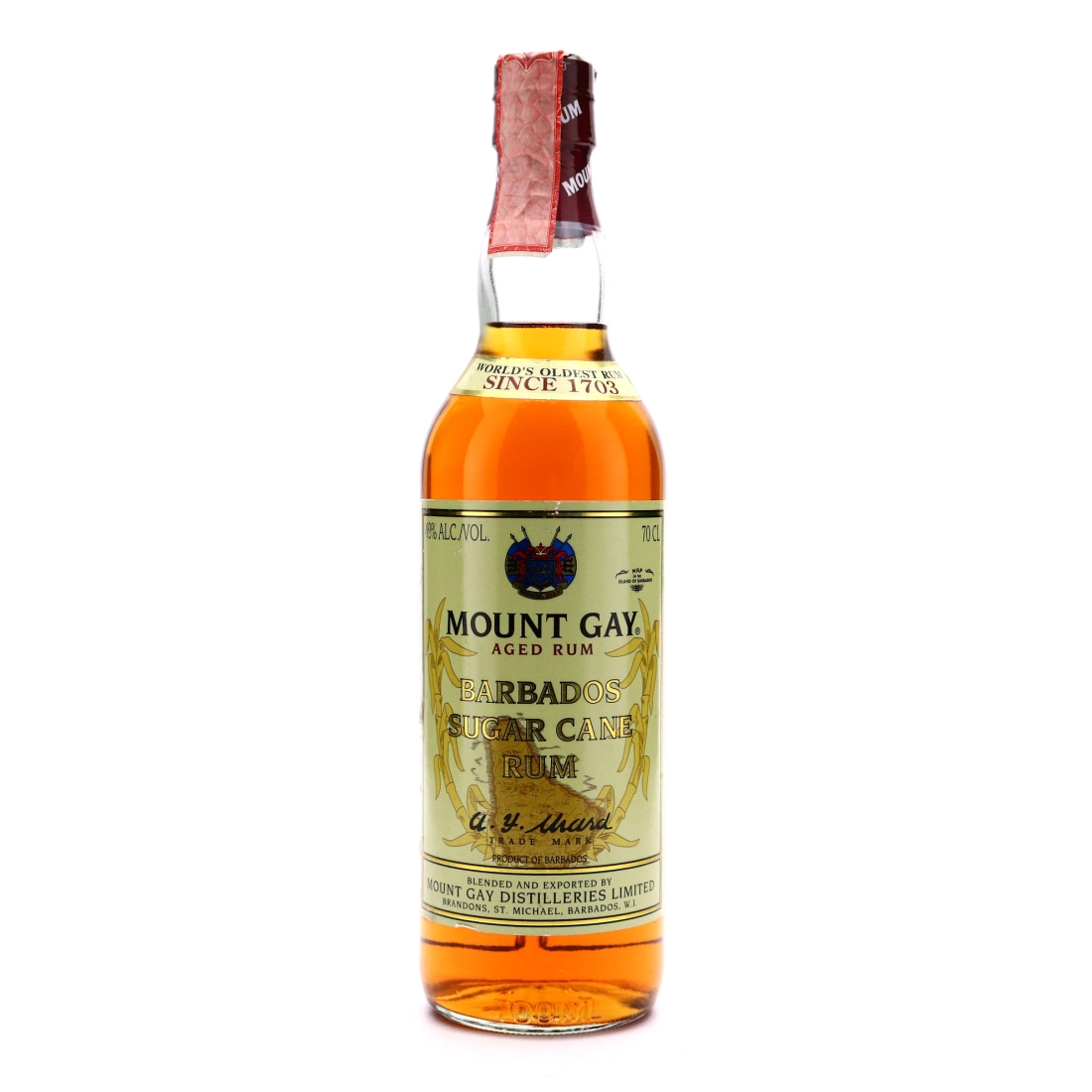 Mount Gay Barbados Sugar Cane Rum 1990s
