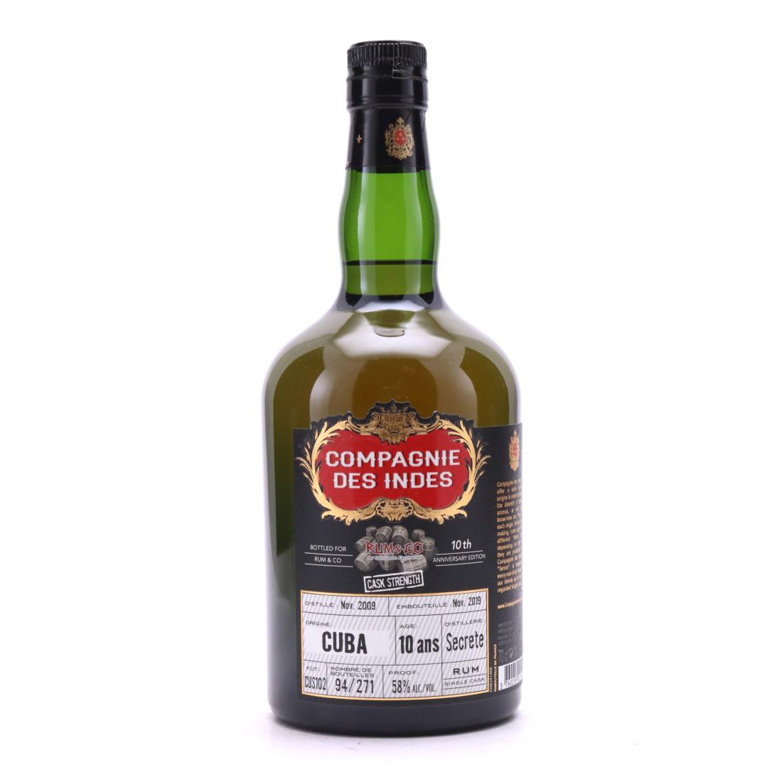 Image for Cuba Rum 2009 Compagnie des Indes 10 Year Old Cask Strength / Rum&Co