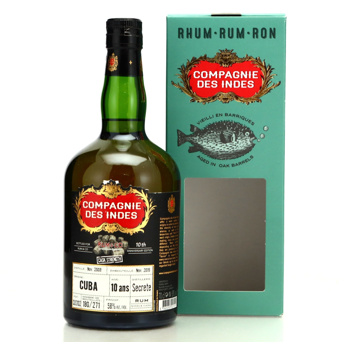 Cuba Rum 2009 Compagnie des Indes 10 Year Old Cask Strength / Rum&Co